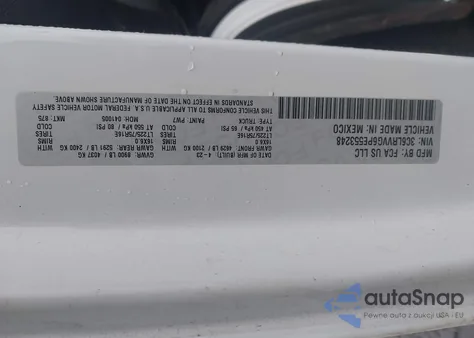 2023 Ram Promaster 2500 Low Roof 136 Wb z USA, uszkodzony, nr VIN 3C6LRVVG6PE553248